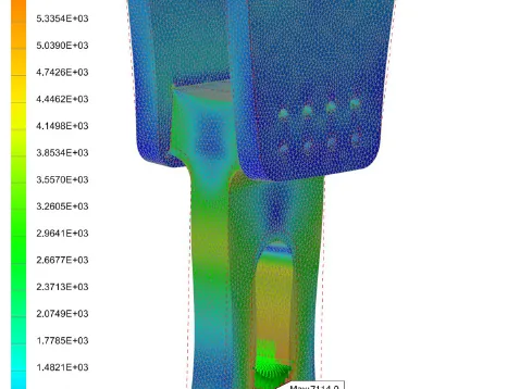 Von Mises stress plot of a lifting lug from an as-found evaluation