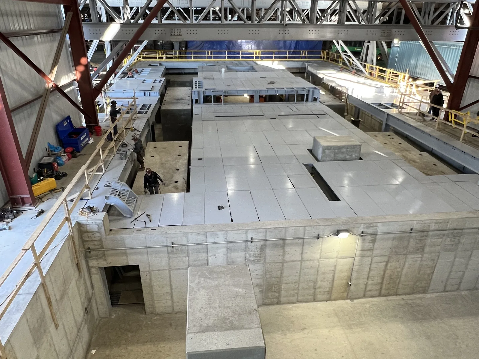 Interior of an industrial building under construction