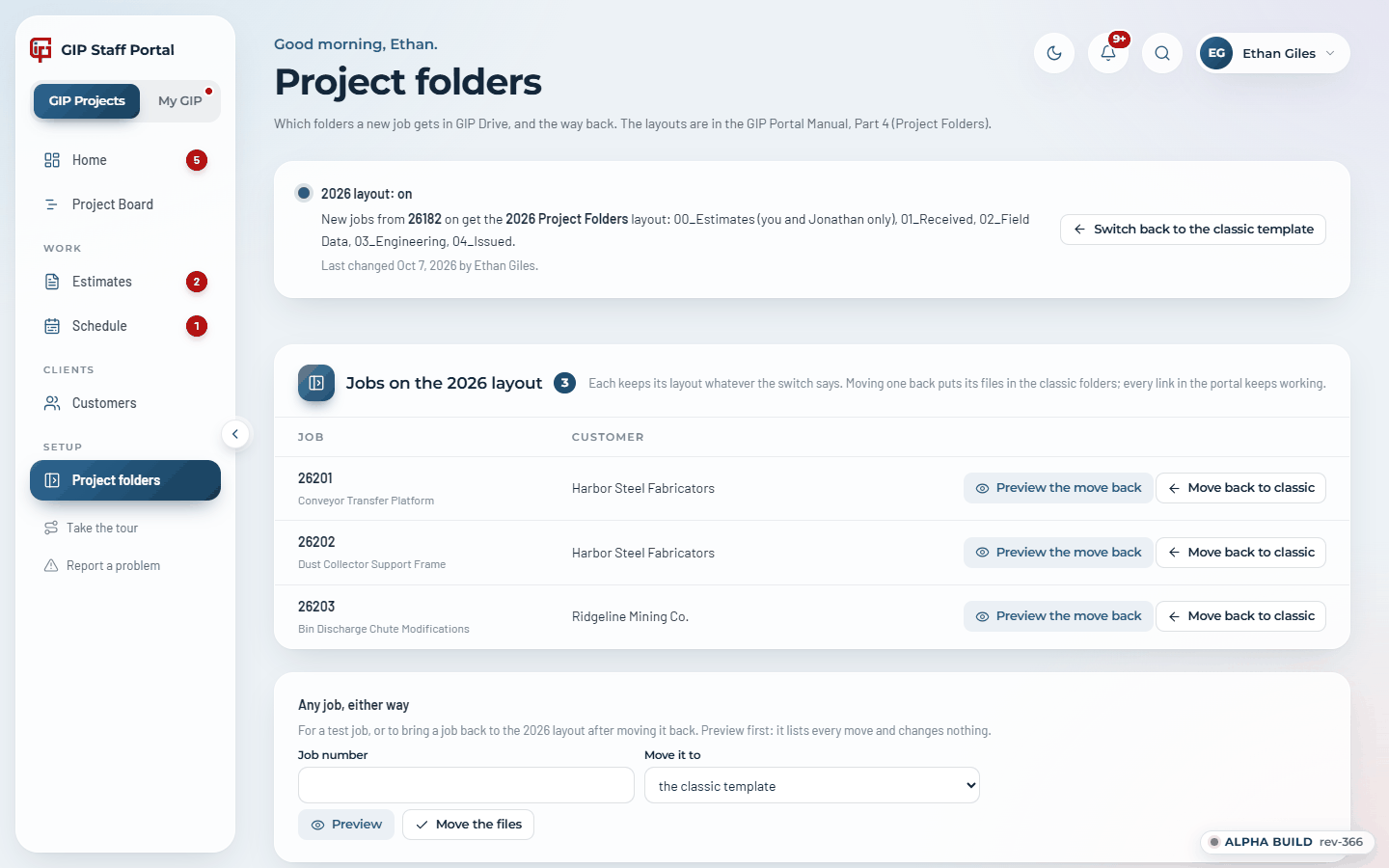Project folders