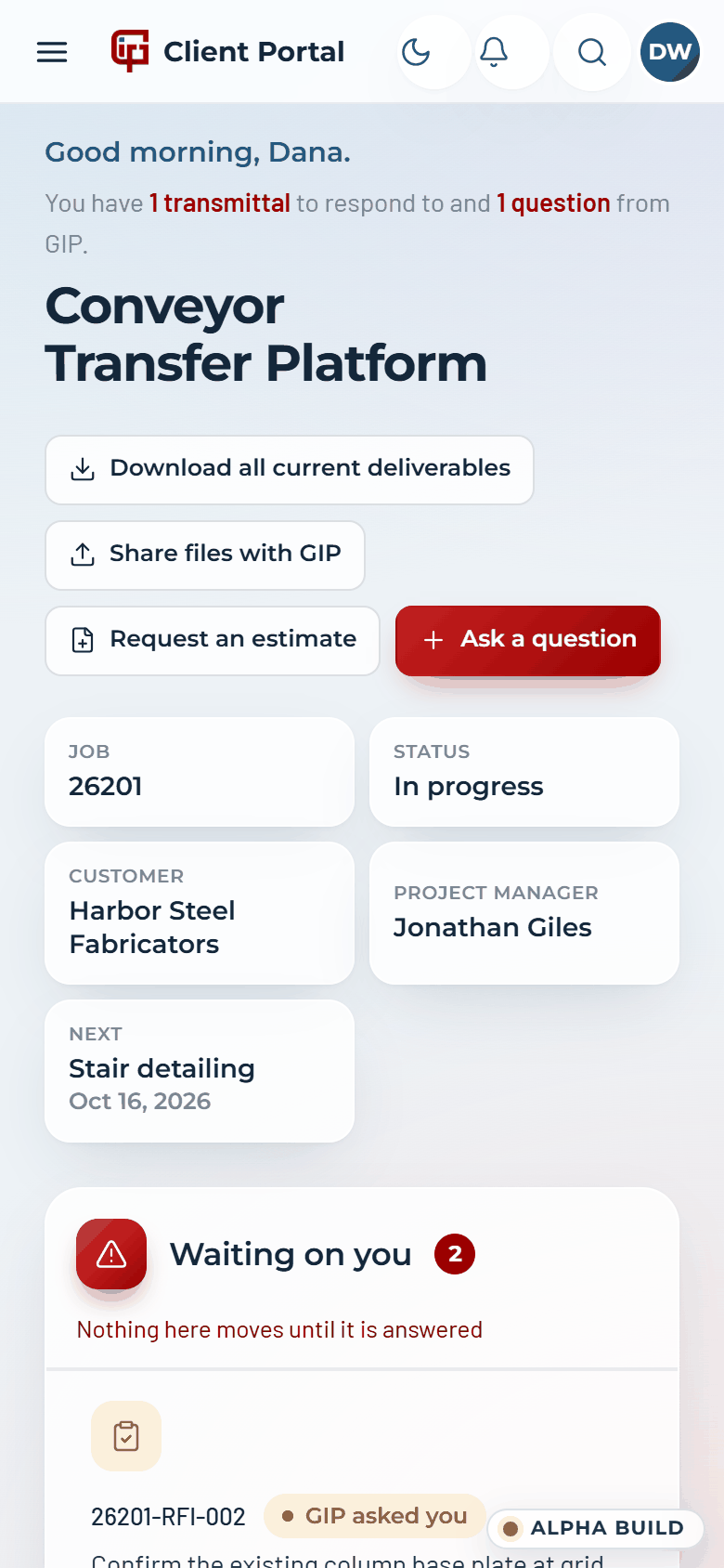A project on a phone